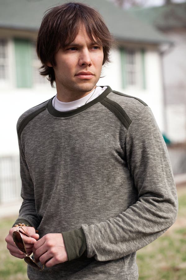 Attractive Man Outside in Sweater