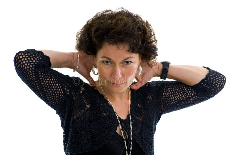 Attractive mature caucasian woman royalty free stock photography