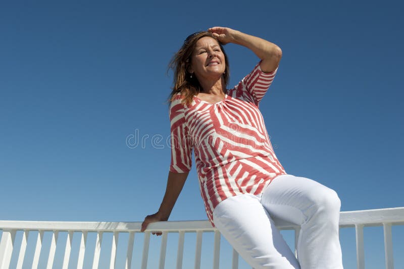 Attractive mature Woman at Seaside