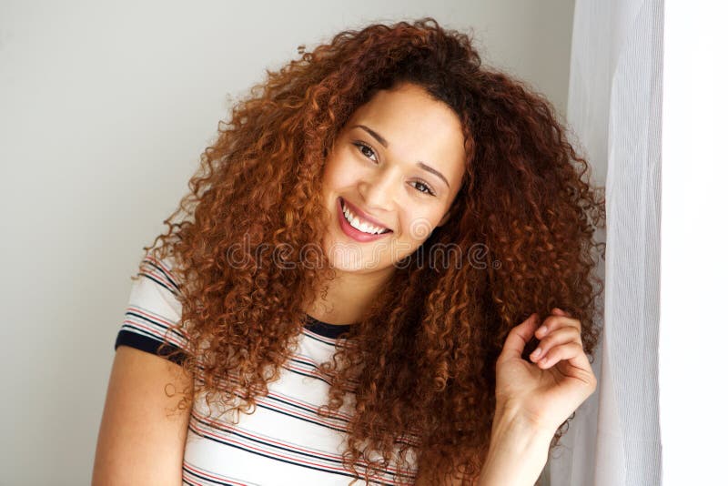 Mixed Girl With Long Curly Hair