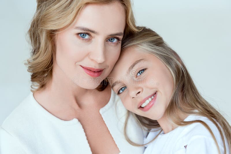 Attractive Mother And Smiling Daughter Looking Stock Image Image Of Adorable Together 236971147 
