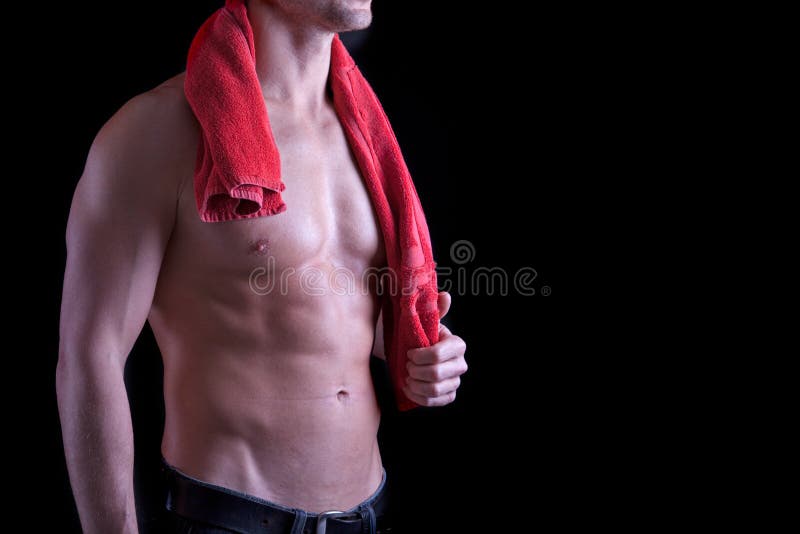Attractive muscular sports man stock photo