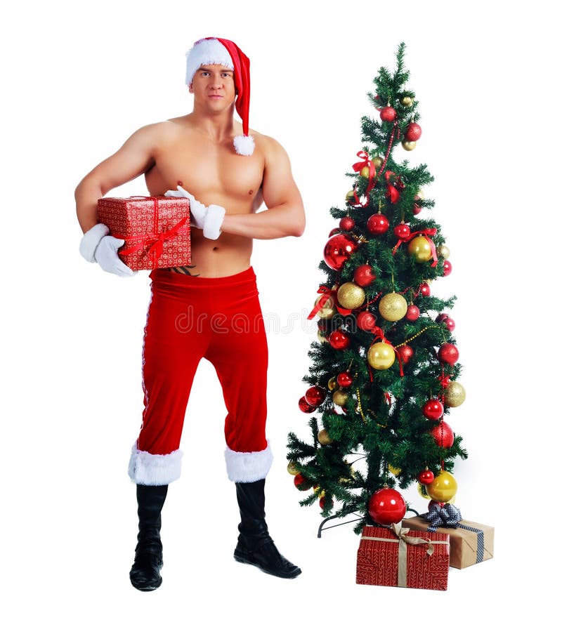 Man with Christmas tree royalty free stock images Man with Christmas tree royalty free stock images