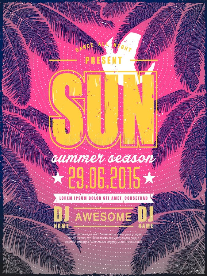 Attractive summer beach party poster design vector illustration Attractive summer beach party poster design vector illustration