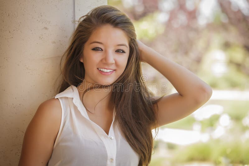 Attractive Teen Mixed Race Girl Portrait Stock Photo Image Of French