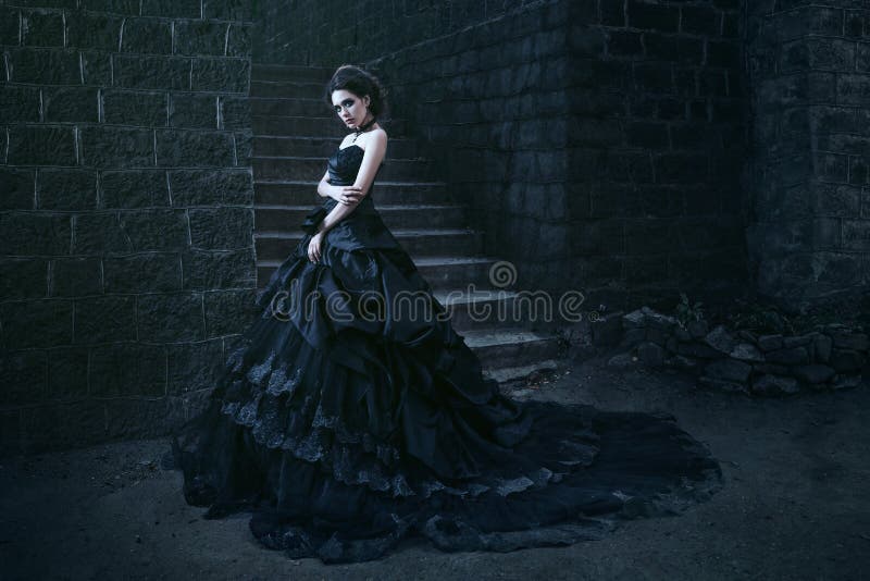 Beautiful Ball Gown Dress In Black Organza