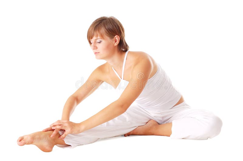 Attractive woman doing stretching