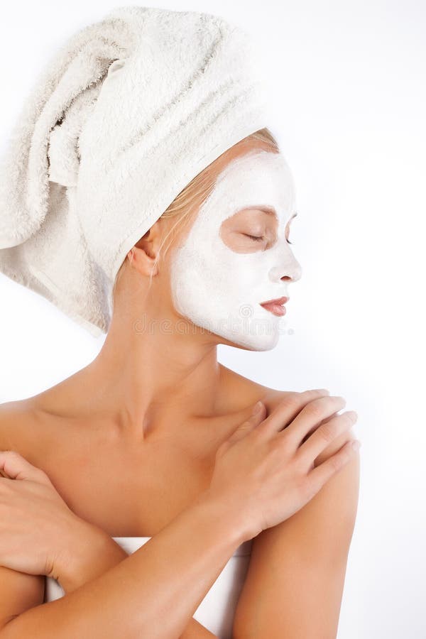 Attractive woman with face mask