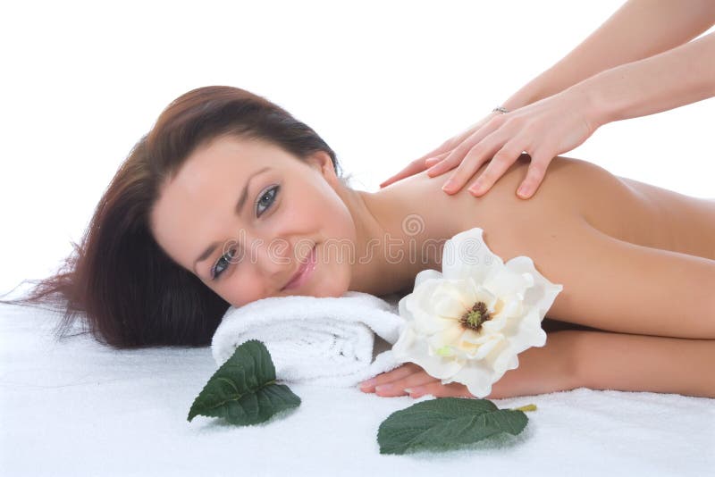 Attractive woman getting spa treatment