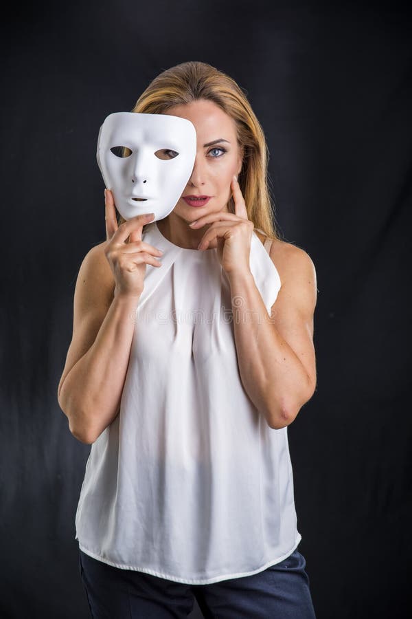 Woman holding theatre stock image. Image of charming -