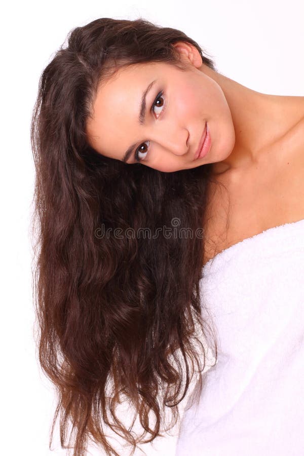 Attractive woman with long hair