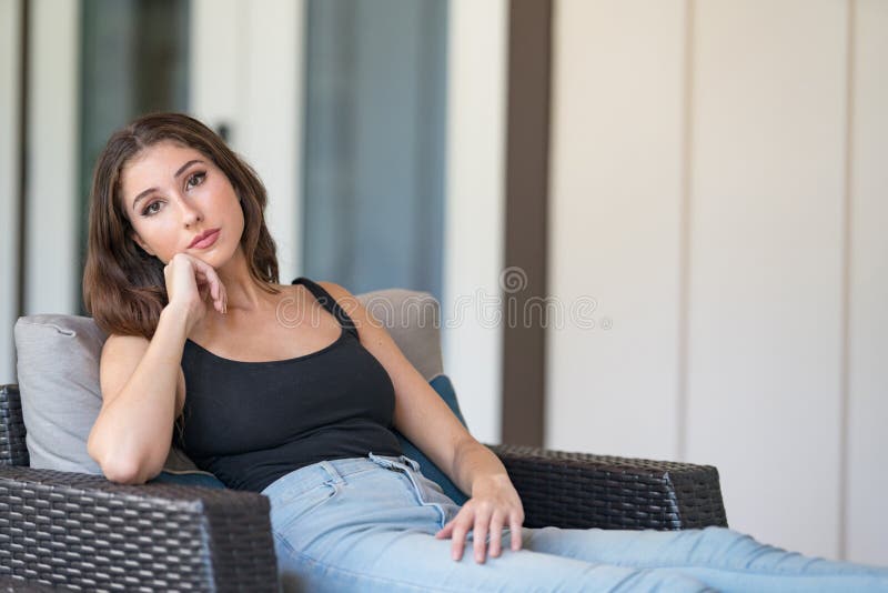 Attractive woman with loving eyes looking at camera