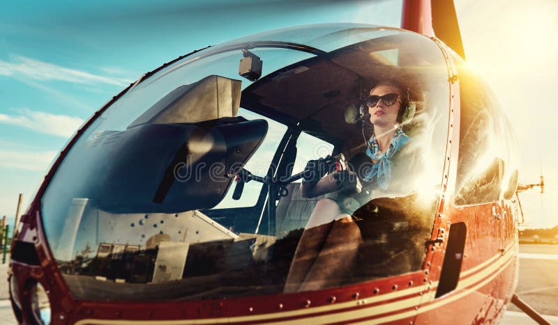 Attractive woman pilot