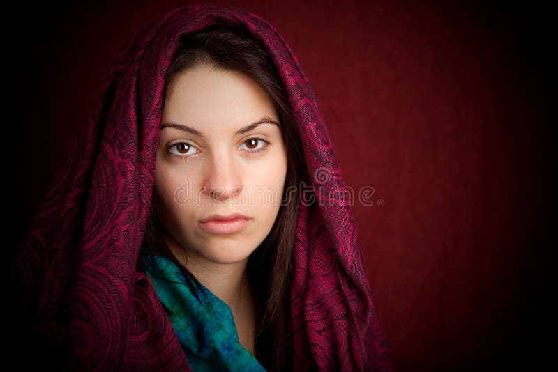 Attractive woman with scarf