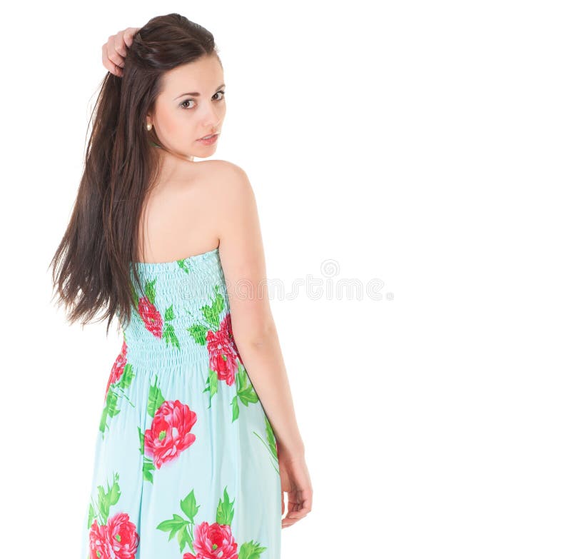 Attractive woman in summer dress