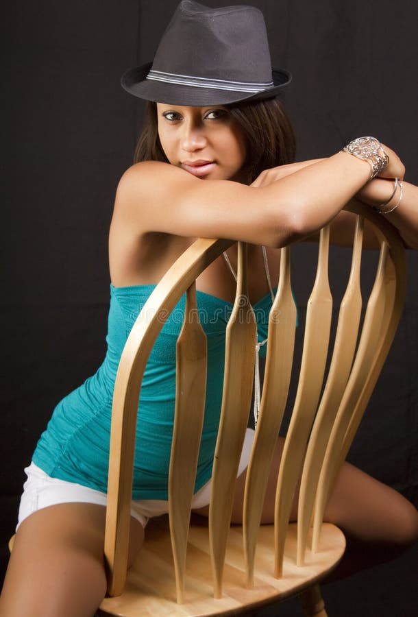 Attractive young brunette woman royalty free stock image