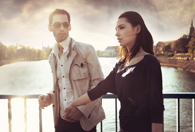 Attractive young couple on the walk