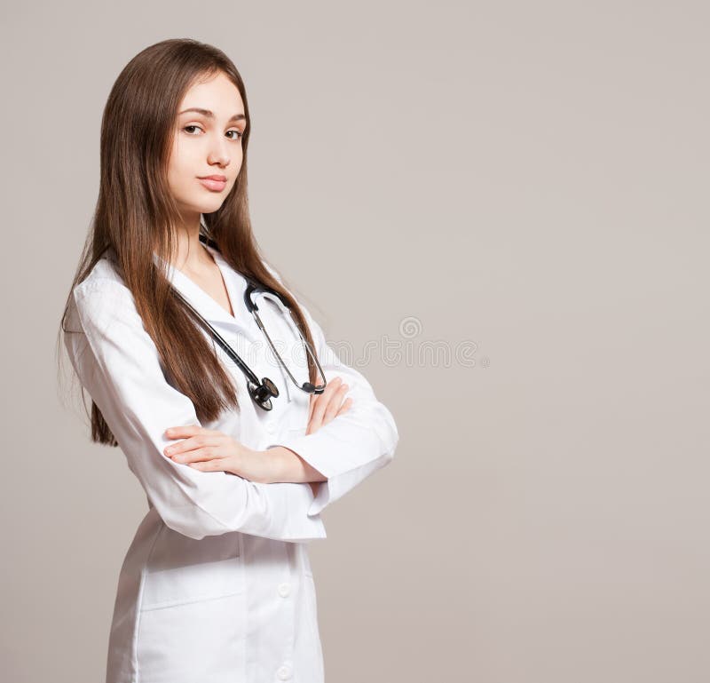 Attractive young female doctor.