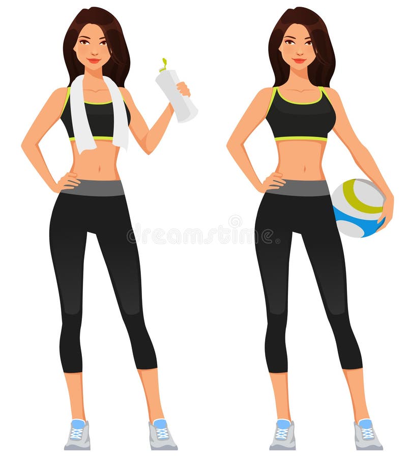 Attraktive junge Frau in Eignung sporstwear stock abbildung Attraktive junge Frau in Eignung sporstwear stock abbildung