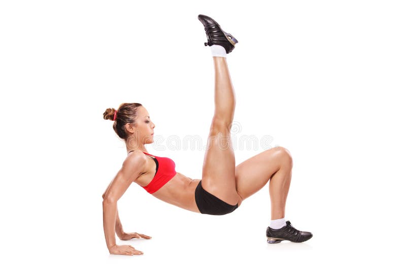 Attraktives Frauentrainieren lizenzfreies stockfoto