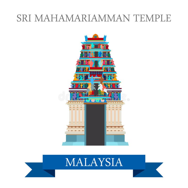 Attrazione della Malesia del tempio indù di Sri Mahamariamman che fa un giro turistico