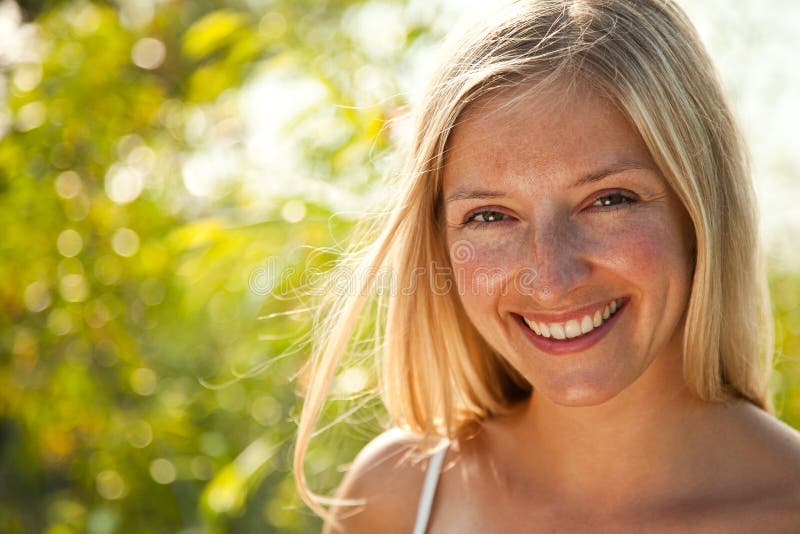 Atural caucasian blond woman portrait