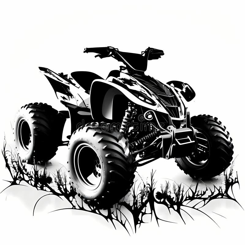 Atv Quad Black White Stock Illustrations ??? 243 Atv Quad Black White ...