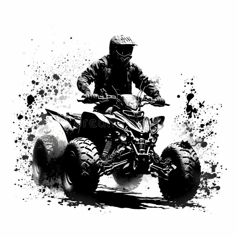 Atv Black White Stock Illustrations 552 Atv Black White Stock