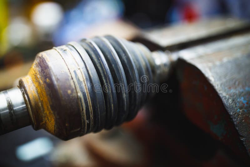 ATV Constantvelocity CV Joint Repair in Old Garage Stock Image Image