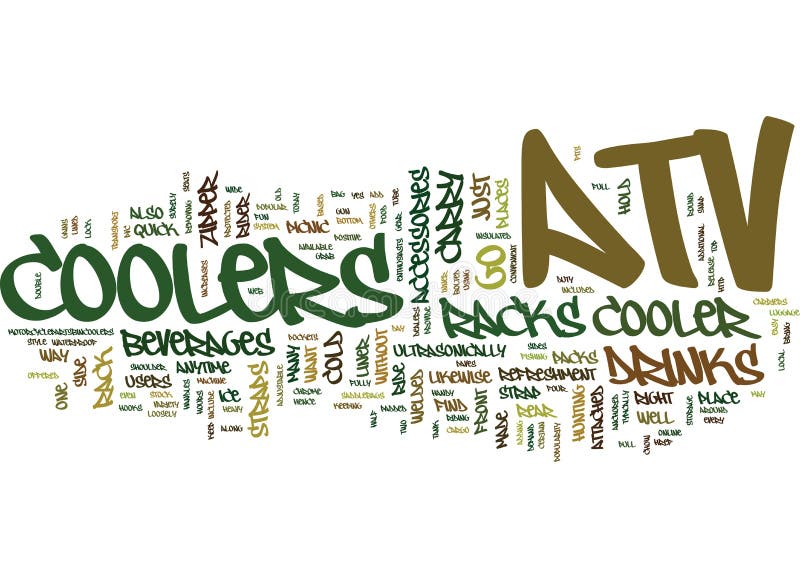 Atv Coolers on the Go Word Cloud Concept Stock Illustration