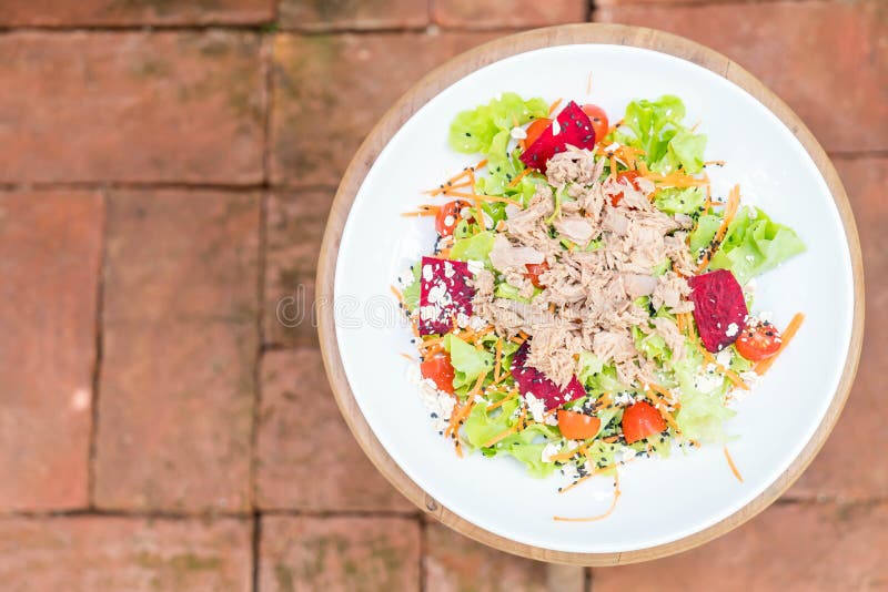 atún con las verduras ensalada, sésamo y salsa picante foto de archivo libre de regalías atún con las verduras ensalada, sésamo y salsa picante foto de archivo libre de regalías