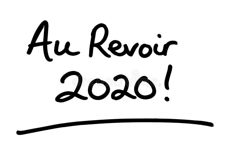 2020! significado adiós 2020 en francés idioma escrito sobre el blanco.