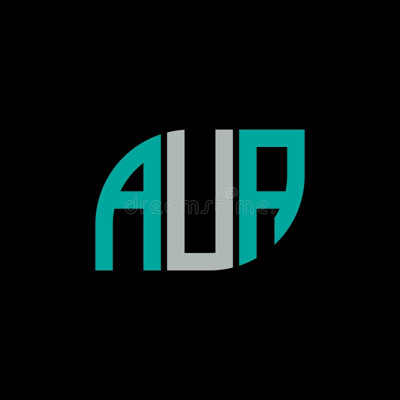 AUA Letter Logo Design on Black Background.AUA Creative Initials Letter