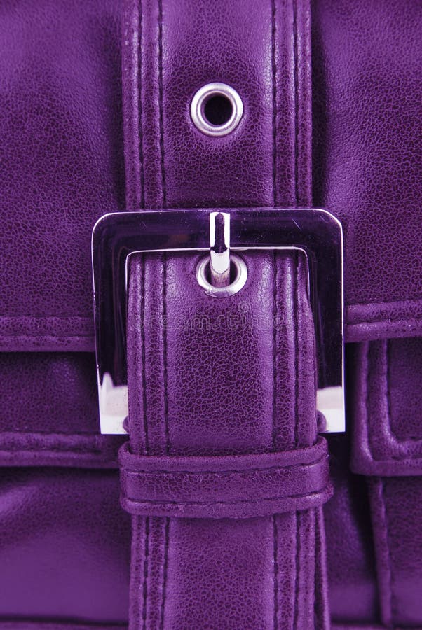 Berenjena púrpura piel bolsa hebilla.