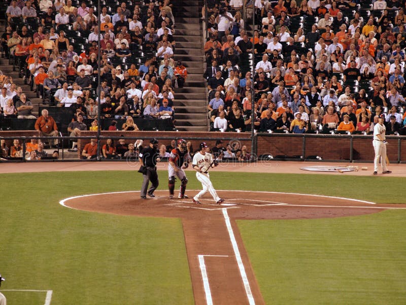 Diamondbacks vs. Giants: Giants Aubrey Huff lets go of bat after fouling off pitch. taken on September 28 2010 at Att Park in San Francisco California. Diamondbacks vs. Giants: Giants Aubrey Huff lets go of bat after fouling off pitch. taken on September 28 2010 at Att Park in San Francisco California.