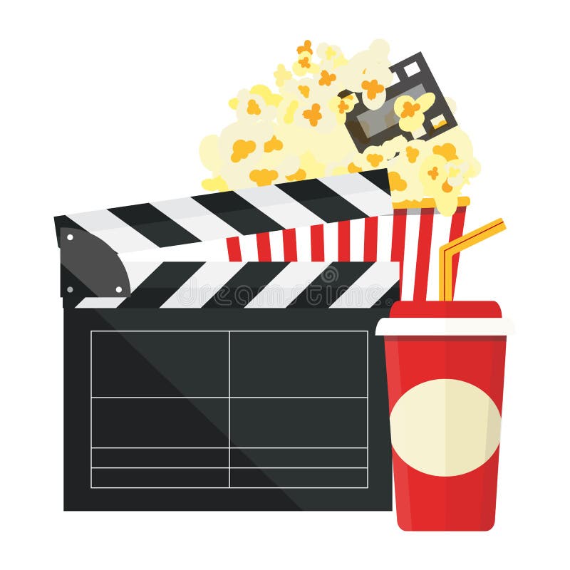 Auch im corel abgehobenen Betrag Popcorn und Getränk Filmstreifengrenze Cinem stock abbildung Auch im corel abgehobenen Betrag Popcorn und Getränk Filmstreifengrenze Cinem stock abbildung