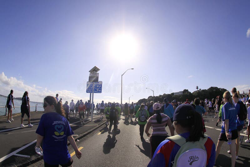 Auckland alrededor del maratón de las bahías fotografía de archivo Auckland alrededor del maratón de las bahías fotografía de archivo