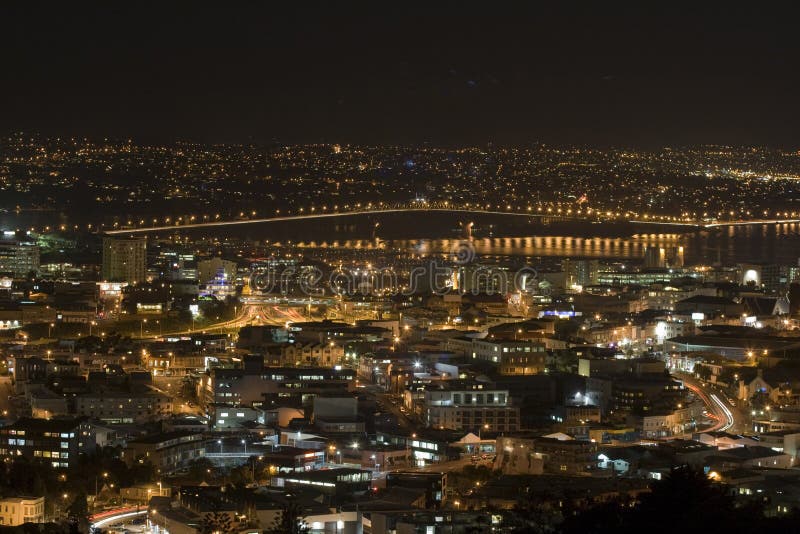 Auckland New Zealand Harbour Bridge at night. Auckland New Zealand Harbour Bridge at night