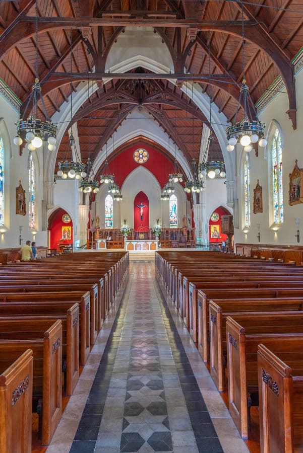 AUCKLAND, NEW ZEALAND, FEBRUARY 20, 2020: Interior of the Cathedral of St. Patrick and St. Joseph in Auckland, New Zealand