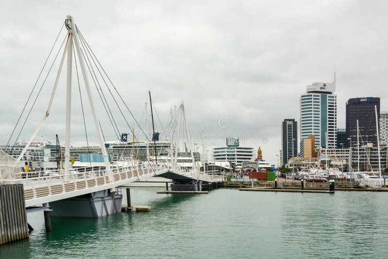 Movable bridge in Viaduct Harbour in Auckland royalty free stock photo Movable bridge in Viaduct Harbour in Auckland royalty free stock photo