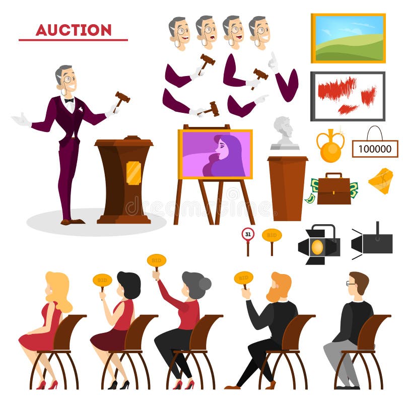 Businessman buyers hands raising auction bid paddles with number Stock  Vector by ©VovanIvan 255366806