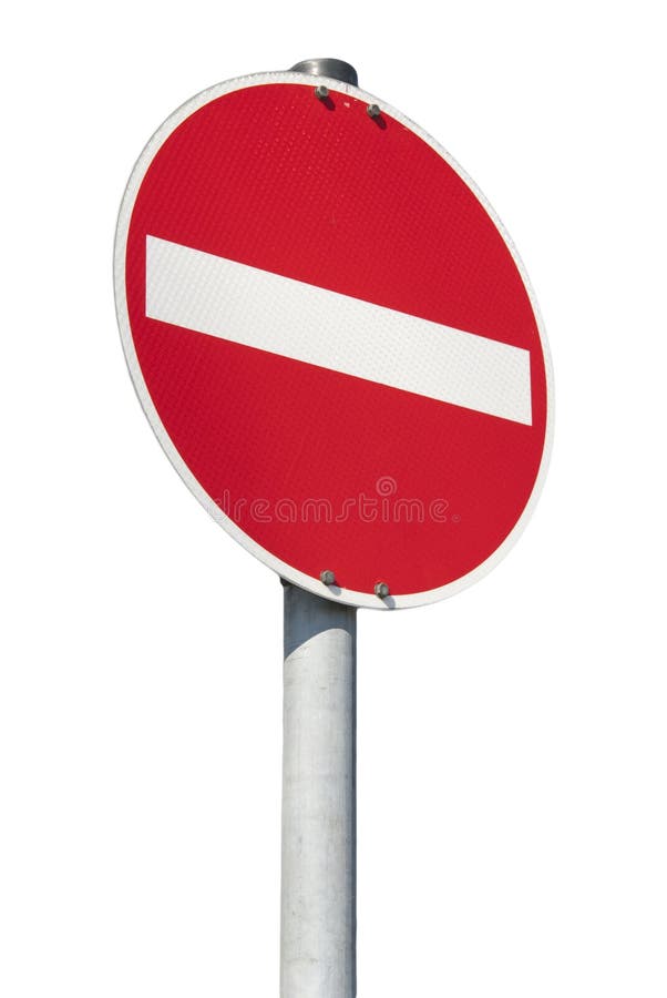 Aucun poteau de signalisation d'entrée images stock Aucun poteau de signalisation d'entrée images stock