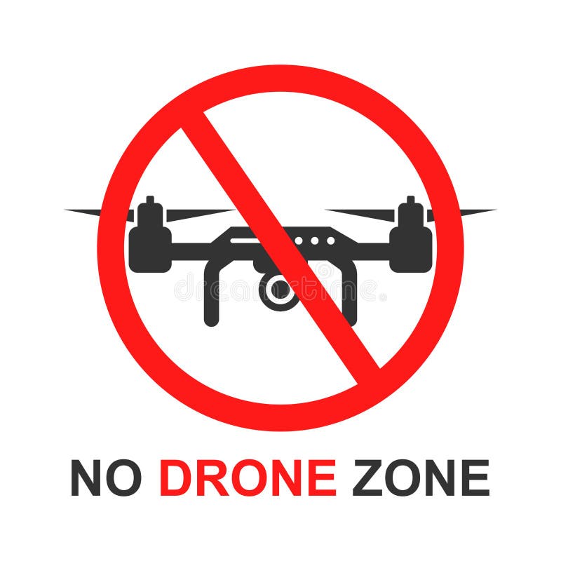 Aucune icône de signe de zone de bourdon dans le style plat Illustration de vecteur d'interdiction de Quadrocopter sur le fond d' illustration libre de droits Aucune icône de signe de zone de bourdon dans le style plat Illustration de vecteur d'interdiction de Quadrocopter sur le fond d' illustration libre de droits