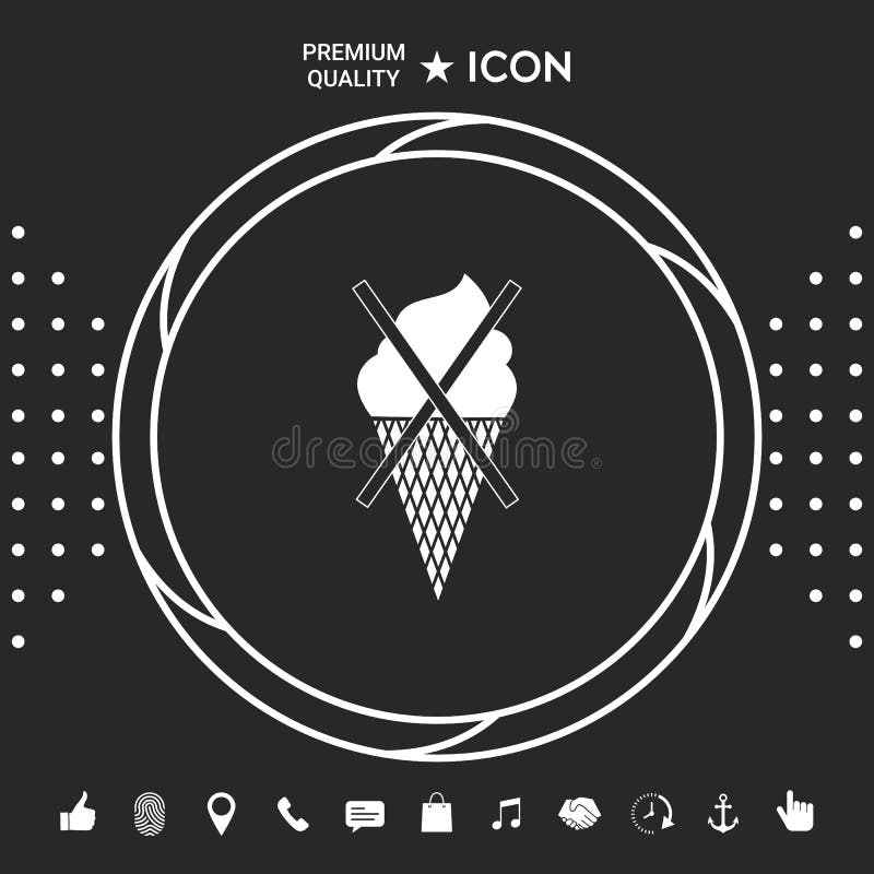 Aucune icône de symbole de crème glacée Éléments graphiques pour votre designt illustration stock Aucune icône de symbole de crème glacée Éléments graphiques pour votre designt illustration stock