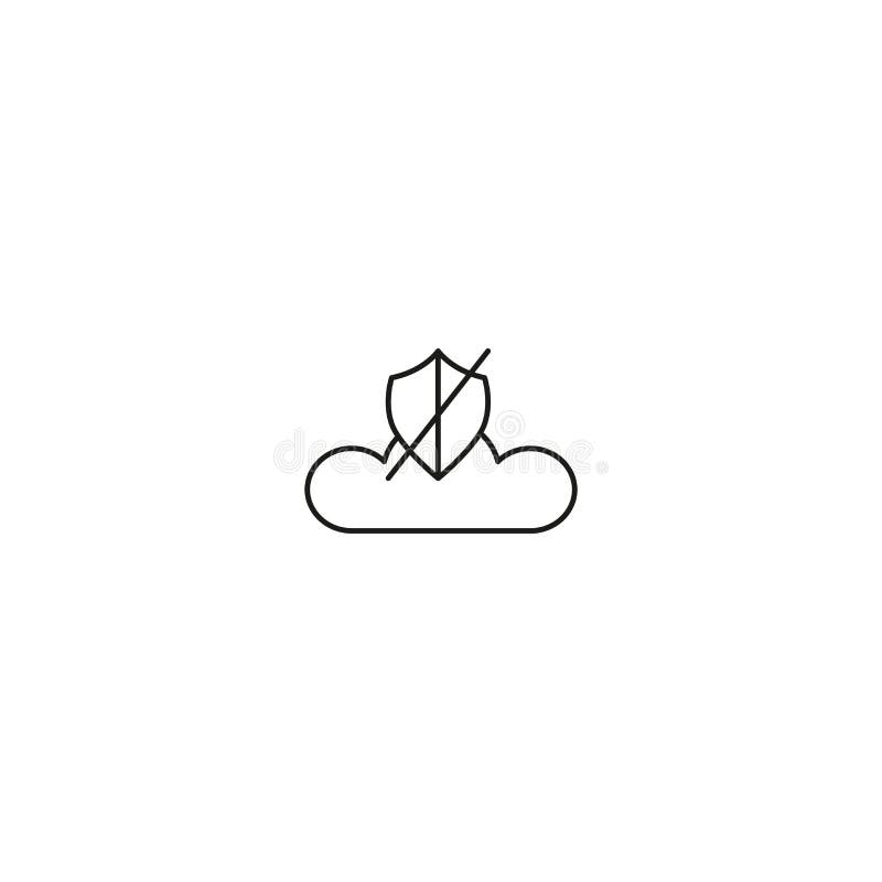 aucune icône de sécurité de nuage illustration de vecteur aucune icône de sécurité de nuage illustration de vecteur
