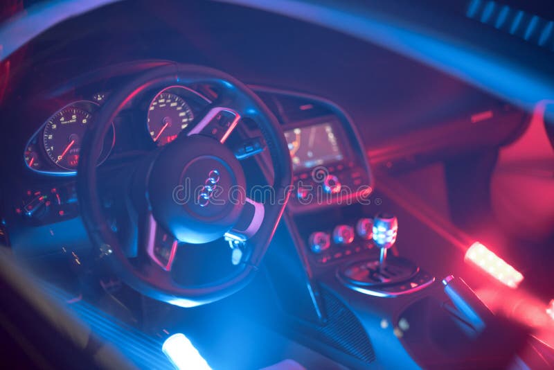 cars with neon lights inside