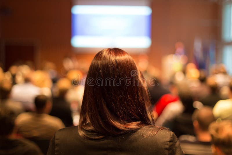 Audience at the conference hall. stock photos
