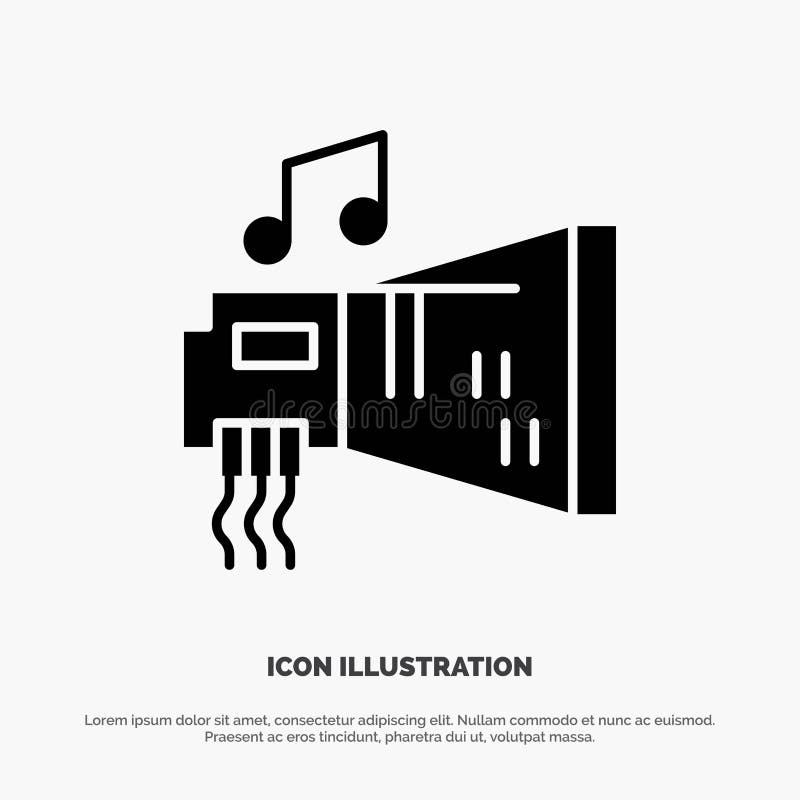 Audio, arenador, dispositivo, hardware, vector sólido del icono del Glyph de la música stock de ilustración Audio, arenador, dispositivo, hardware, vector sólido del icono del Glyph de la música stock de ilustración