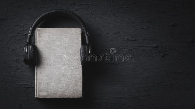 Audio book or podcast concept stock image