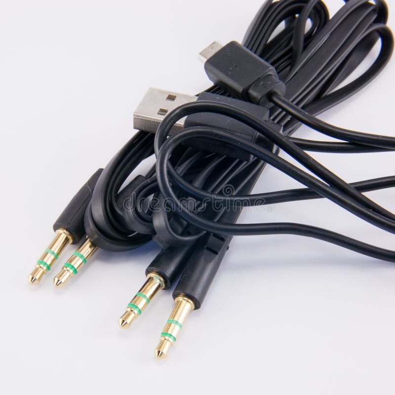 Audio cable on white stock photo. Image of instrument 57390640